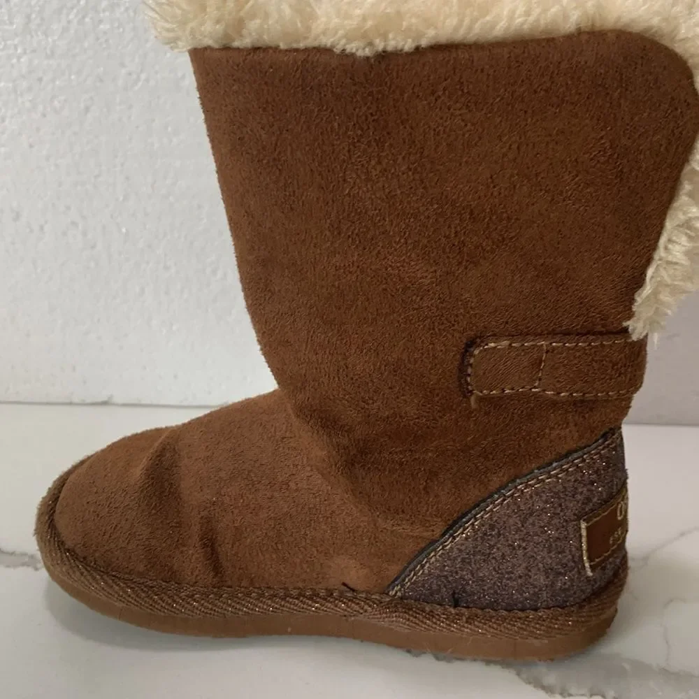 Oshkosh B’Gosh | Little Girls Winter Faux Fur Lined Brown Boots Size 7 toddler
